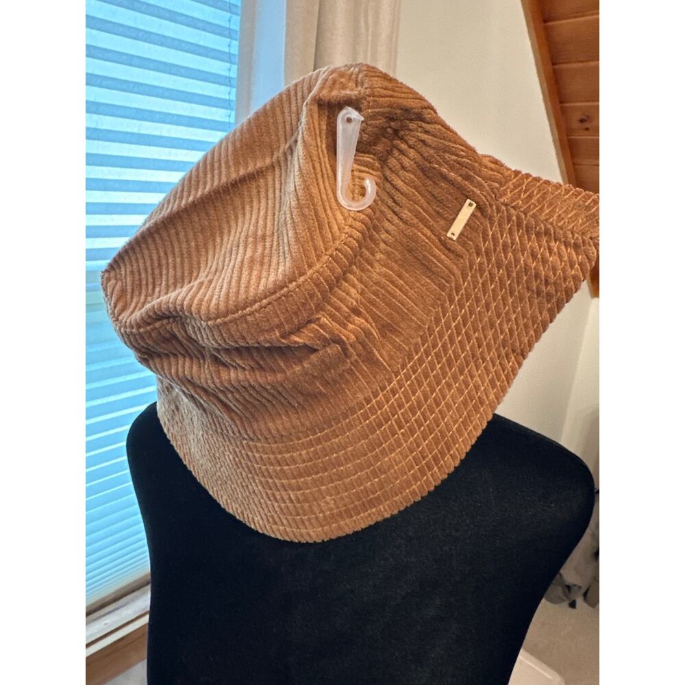 NWT Jessica Simpson Brown Ribbed Corduroy Bucket Hat – Soft Texture
